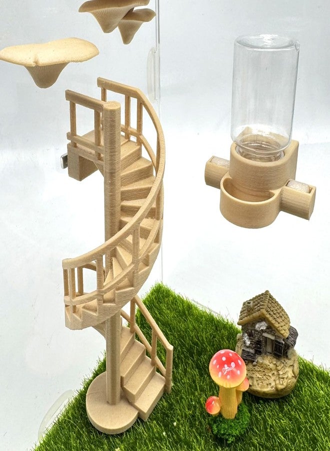 Julang Jumping Spider Enclosure Accessories - Fun Spinning Stairs, Jumping Spider Climbing Toy with Magnetic Mount for Jumping Spider Enclosure Accessory Decoration (Beige) - Image 5